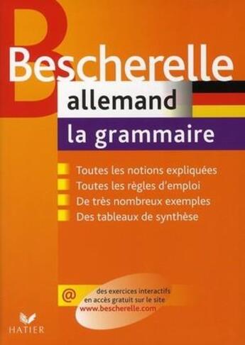 Couverture du livre « Bescherelle allemand ; la grammaire » de Cauquil Gerard aux éditions Hatier