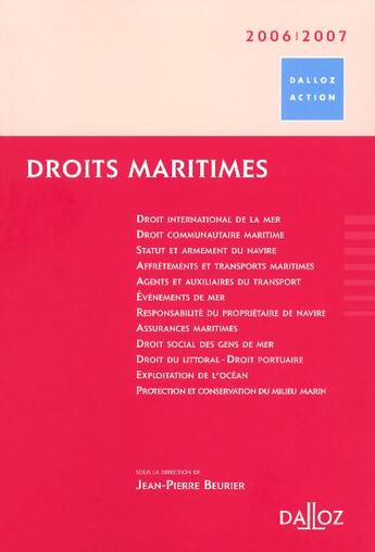 Couverture du livre « Droits Maritimes (2006-2007) » de Jean-Pierre Beurier aux éditions Dalloz