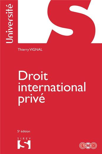 Couverture du livre « Droit international privé » de Thierry Vignal aux éditions Sirey