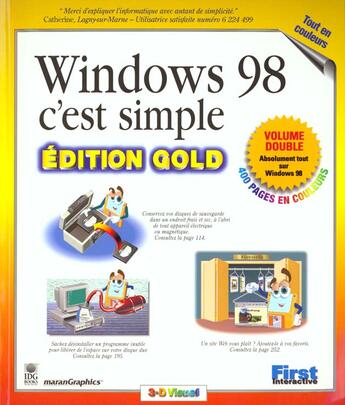 Couverture du livre « Windows 98 ; C'Est Simple » de Idg aux éditions First Interactive