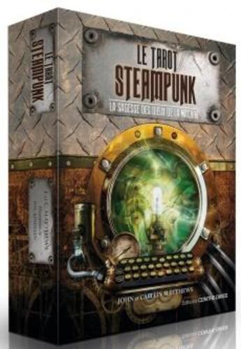 Couverture du livre « Le tarot steampunk ; la sagesse des dieux de la machine ; coffret » de John Matthews et Caitlin Matthews aux éditions Contre-dires