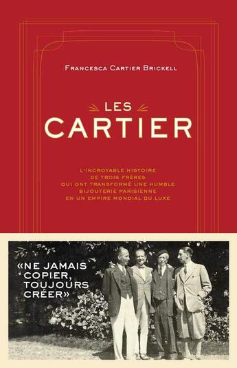 Couverture du livre « Les Cartier » de Francesca Cartier Brickell aux éditions Arenes