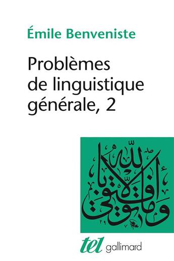 Couverture du livre « Problèmes de linguistique générale t.2 » de Emile Benveniste aux éditions Gallimard