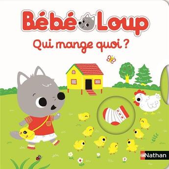 Couverture du livre « Bébé loup ; qui mange quoi ? » de Emiri Hayashi aux éditions Nathan