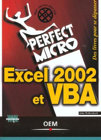 Couverture du livre « Excel 2002 et VBA : Perfect Micro » de John Walkenbach aux éditions Eyrolles