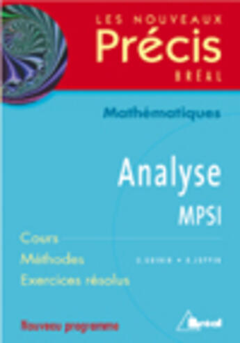 Couverture du livre « Precis analyse mpsi » de Guinin aux éditions Breal