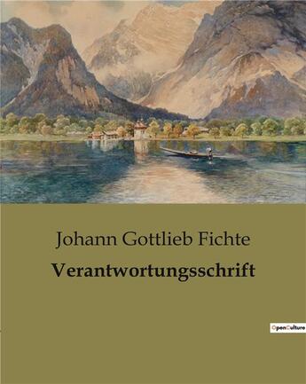 Couverture du livre « Verantwortungsschrift » de J. G. Fichte aux éditions Culturea