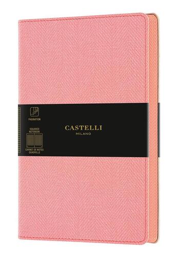 Couverture du livre « Carnet harris poche quadrille rose » de Castelli aux éditions Castelli Milano