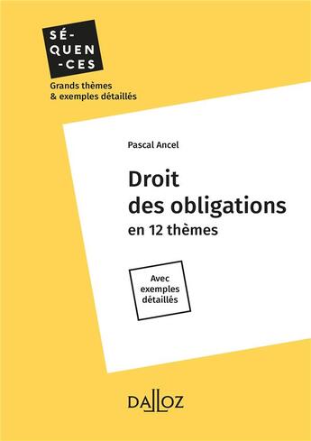 Couverture du livre « Droit des obligations » de Pascal Ancel aux éditions Dalloz