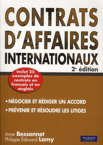 Couverture du livre « Contrats internationaux 2e ed » de Bessonnet/Lamy aux éditions Pearson