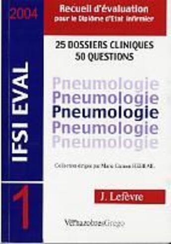 Couverture du livre « Pneumologie » de Jeremie Lefevre aux éditions Vernazobres Grego