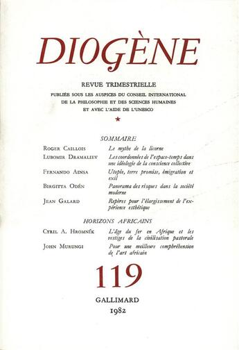 Couverture du livre « Diogene 119 » de Collectifs Gallimard aux éditions Gallimard