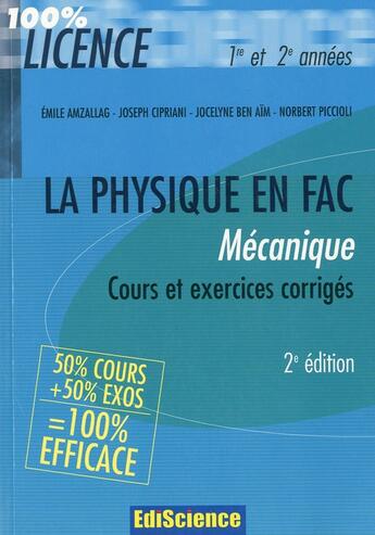 Couverture du livre « Physique mécanique (2e édition) » de Amzallag+Cipriani+Al aux éditions Dunod