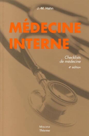Couverture du livre « Medecine interne ; checklist (4e édition) » de Johannes-Martin Hahn aux éditions Maloine