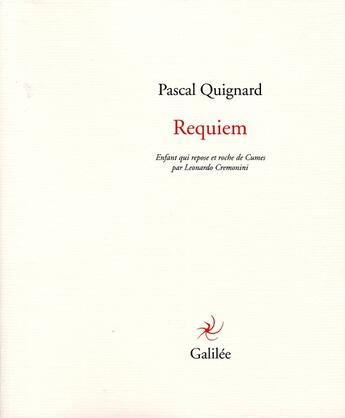 Couverture du livre « Requiem » de Pascal Quignard aux éditions Galilee