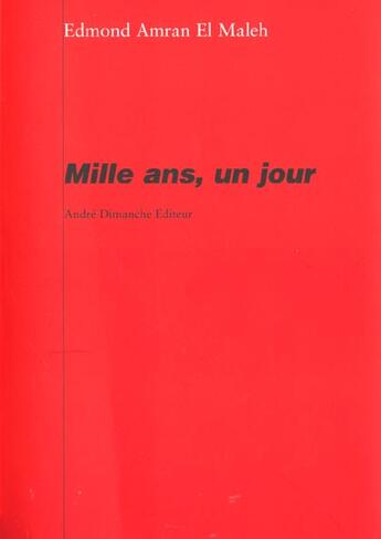 Couverture du livre « Mille ans, un jour » de A Preciser aux éditions Actes Sud