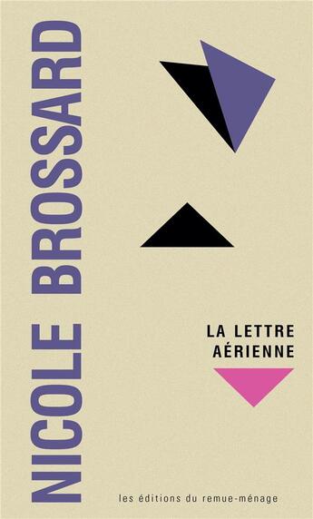 Couverture du livre « La lettre aérienne » de Nicole Brossard aux éditions Remue Menage