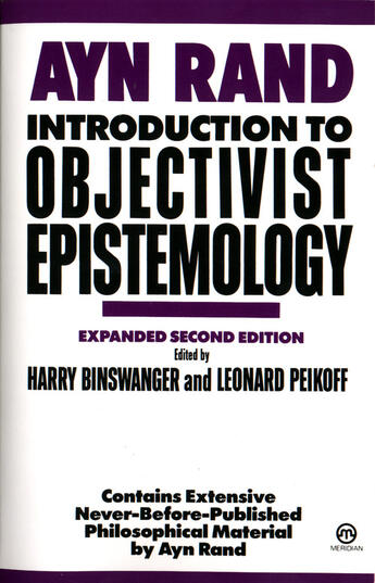 Couverture du livre « Introduction to Objectivist Epistemology » de Ayn Rand aux éditions Penguin Group Us