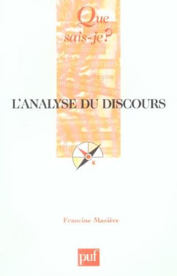 Couverture du livre « L'analyse du discours qsj 3735 » de Francine Maziere aux éditions Que Sais-je ?