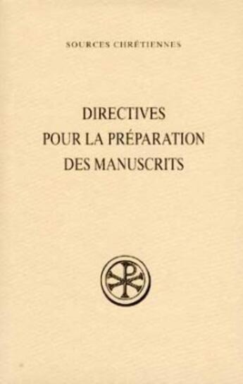 Couverture du livre « Directives pour la préparation des manuscrits » de  aux éditions Cerf