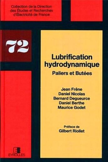 Couverture du livre « Lubrification hydrodynamique » de Frene J aux éditions Edf