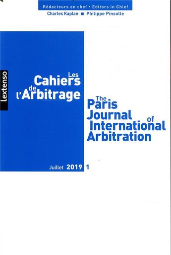 Couverture du livre « Les cahiers de l arbitrage n 1-2019 - capjia n 1-2019 » de  aux éditions Lgdj