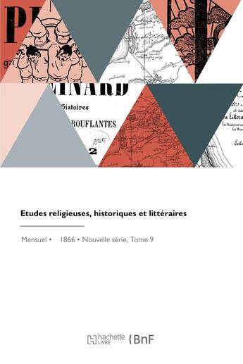 Couverture du livre « Etudes religieuses, historiques et littéraires » de Compagnie De Jesus aux éditions Hachette Bnf