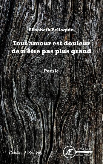 Couverture du livre « Tout amour est douleur de n'être pas plus grand » de Elisabeth Pelloquin aux éditions Ex Aequo