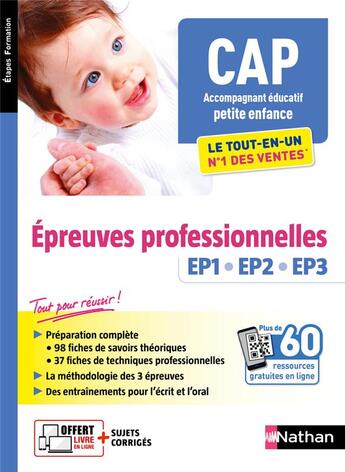 Couverture du livre « CAP accompagnant éducatif petite enfance : le tout-en-un ; épreuves professionnelles EP1, EP2, EP3 (édition 2022/2023) » de Louisa Rebih aux éditions Nathan