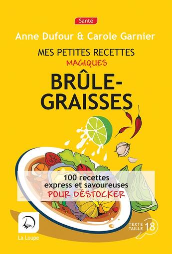 Couverture du livre « Mes petites recettes magiques brûle-graisses » de Anne Dufour et Carole Garnier aux éditions Editions De La Loupe