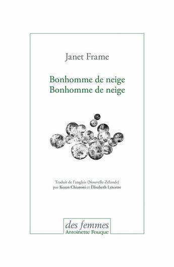 Couverture du livre « Bonhomme de neige, bonhomme de neige » de Janet Frame aux éditions Des Femmes