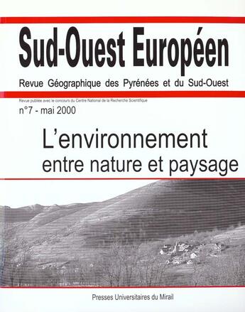 Couverture du livre « L environnement entre nature et paysage » de  aux éditions Pu Du Midi