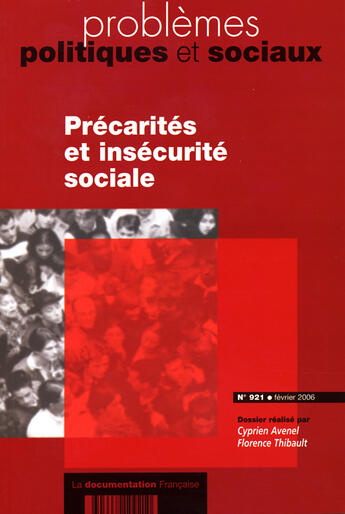 Couverture du livre « Précarités et insecurité sociale » de Avenel Cyprien/Thiba aux éditions Documentation Francaise