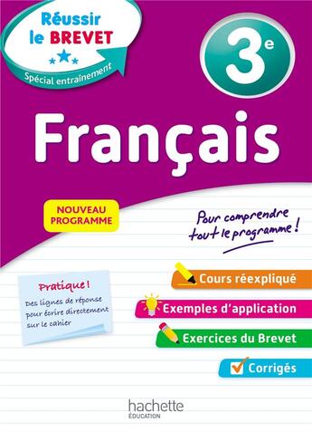 Couverture du livre « Reussir au college - francais 3e » de Lisle Isabelle aux éditions Hachette Education