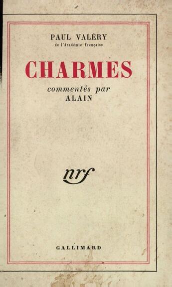 Couverture du livre « Charmes » de Paul Valery aux éditions Gallimard