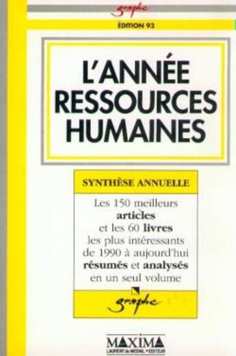 Couverture du livre « L'année ressources humaines 1993 » de  aux éditions Maxima