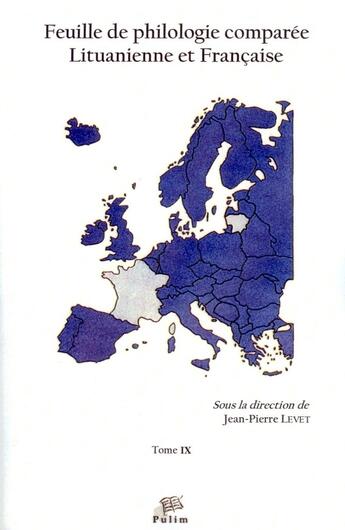 Couverture du livre « Feuille de philologie comparée lituanienne et française t.9 » de  aux éditions Pu De Limoges