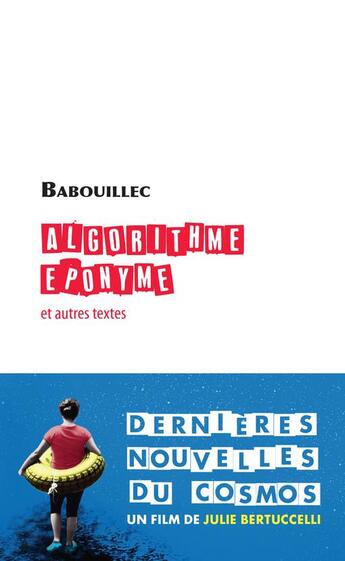 Couverture du livre « Algorithme éponyme » de Babouillec aux éditions Rivages