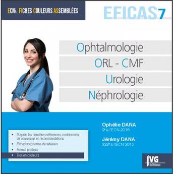 Couverture du livre « Ecni fiches eficas 7 ophtalmo orl uro nephro » de A. Dan aux éditions Vernazobres Grego