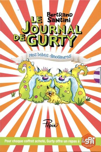 Couverture du livre « Le journal de Gurty : coffret Tomes 5 et 6 : Mes bébés dinosaures » de Bertrand Santini aux éditions Sarbacane