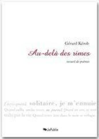 Couverture du livre « Au-delà des rimes » de Gerard Kerob aux éditions Jepublie