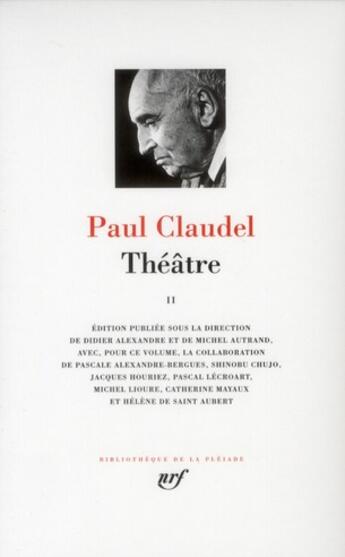 Couverture du livre « Théâtre t.2 » de Paul Claudel aux éditions Gallimard