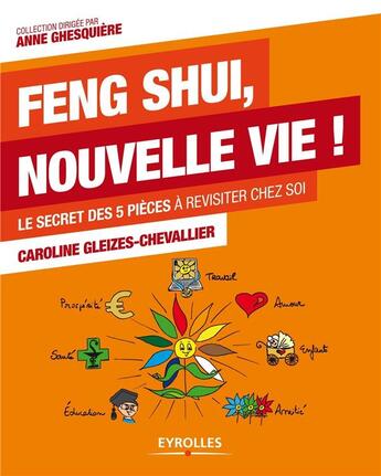 Couverture du livre « Feng Shui, nouvelle vie ! le secret des 5 pièces à revisiter chez soi » de Caroline Gleizes-Chevalier aux éditions Eyrolles