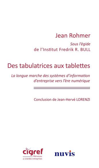 Couverture du livre « Des tabulatrices aux tablettes » de Rohmer Jean aux éditions Nuvis