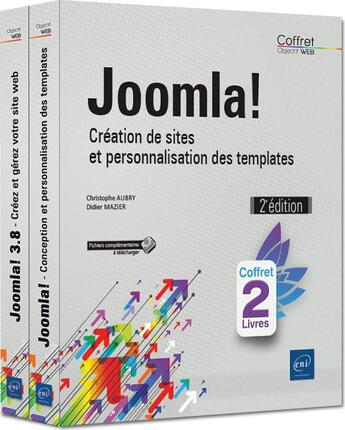 Couverture du livre « Joomla! ; coffret de 2 livres : création de sites et personnalisation des templates (2e édition) » de Christophe Aubry et Didier Mazier aux éditions Eni