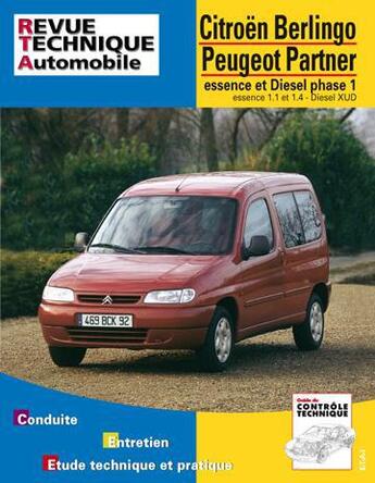 Couverture du livre « Citroen berlingo, peugeot partner - moteurs essence 1.1-1.4 et diesel » de Etai aux éditions Etai