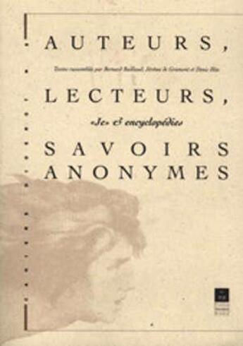 Couverture du livre « Auteurs lecteurs savoirs anonymes » de  aux éditions Pu De Rennes