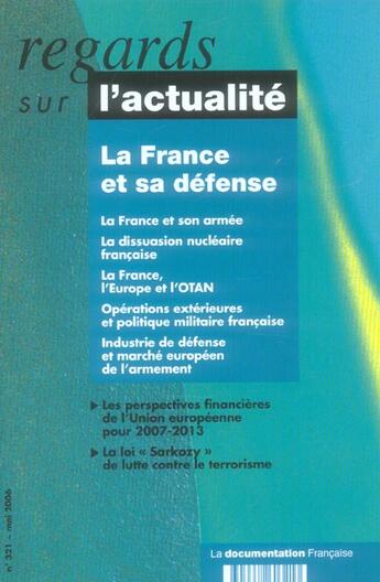 Couverture du livre « La France et sa défense » de  aux éditions Documentation Francaise