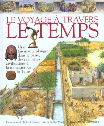 Couverture du livre « Voyage a travers le temps - une fascinante plongee dans le passe, des premieres civilisations a la f » de Wood/Bonson aux éditions Gallimard-jeunesse