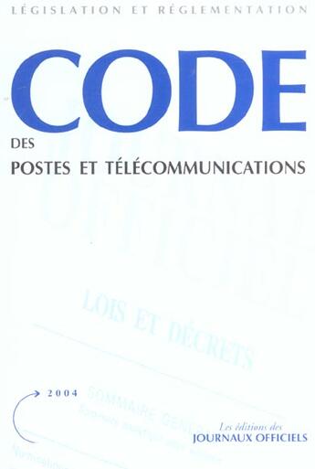 Couverture du livre « Code des postes et telecommunications » de  aux éditions Documentation Francaise